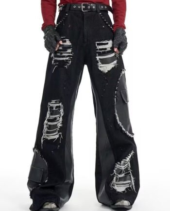 Retro Rivet Stitching Skinny Jeans