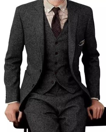 Men's Suit Three-piece Suit Fashion Woolen Suit