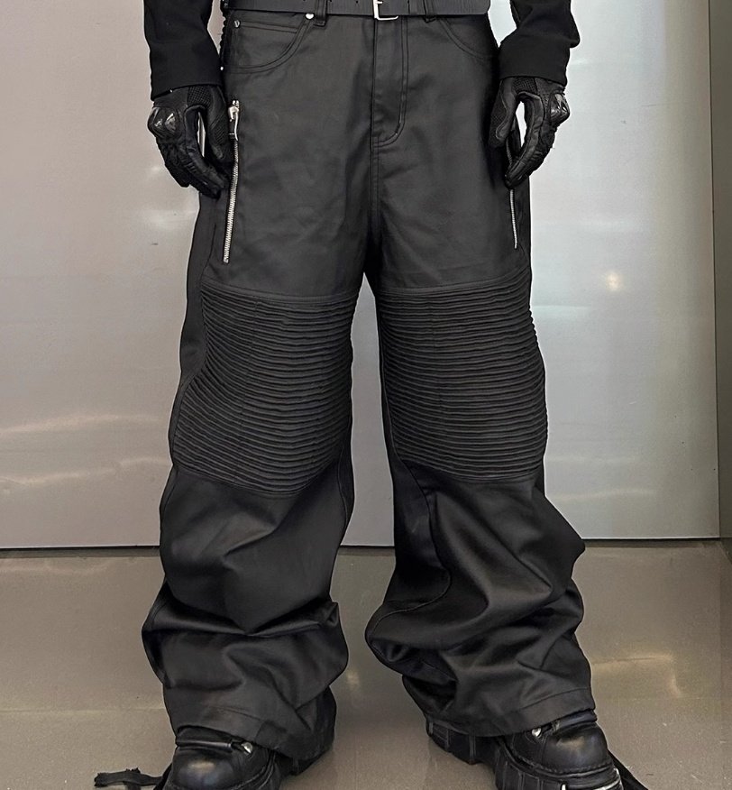 Black Glue Brush Wax Machine Pleated Knee Pads