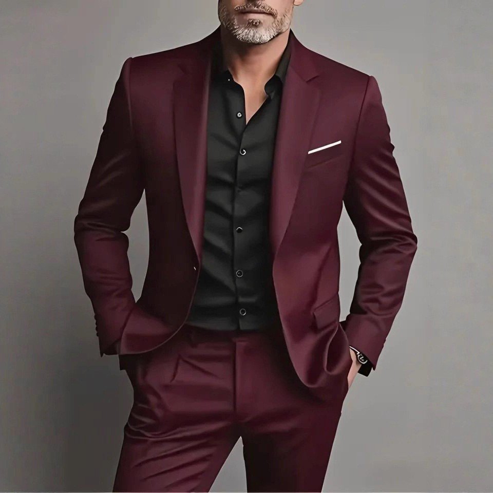 Men's Suit Set Slim Fit Casual Two-piece Suit
