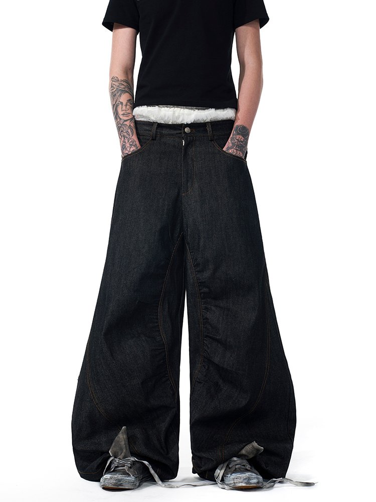 Temperature-sensitive Color-changing Embroidered Red Ear Jeans