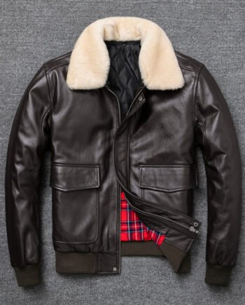 Pure First Layer Cowhide Leather Plus Cotton Flight Suit