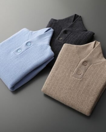Winter Men's Pure Cashmere Lapel Sweater