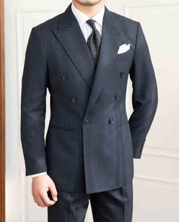 Homemade Six Button A Stripe Slim Fit Casual Retro Suit