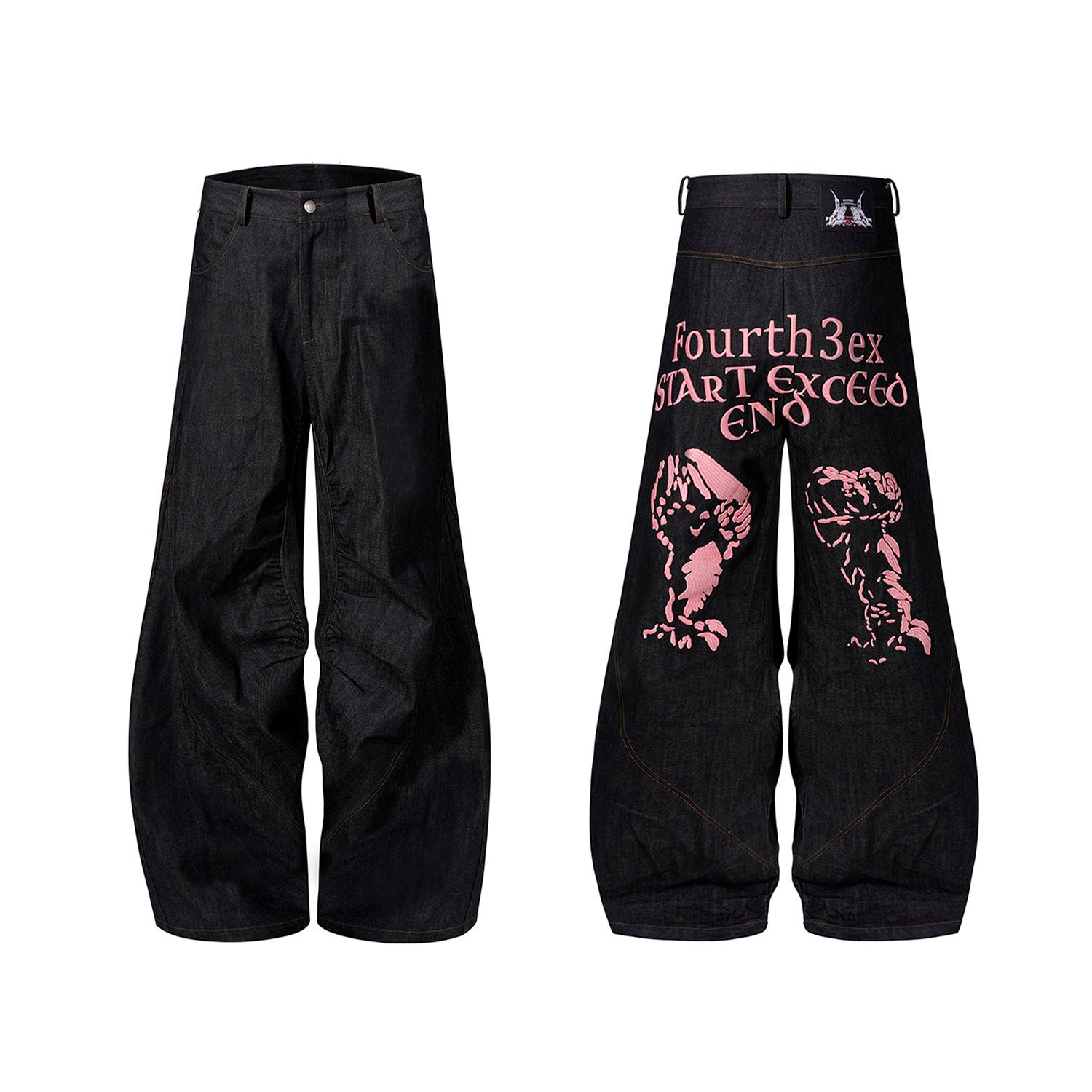 Temperature-sensitive Color-changing Embroidered Red Ear Jeans