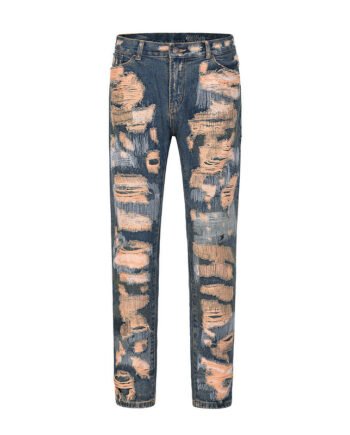 God Cow Embroidered Patch Destruction Cow Jeans