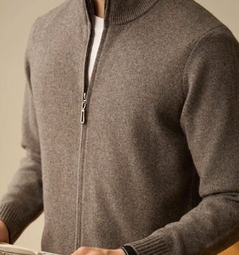 Men's Zipper Stand-up Collar Cardigan Coat