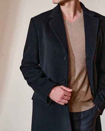 High-end Black Thickened Cashmere Coat Mid-length