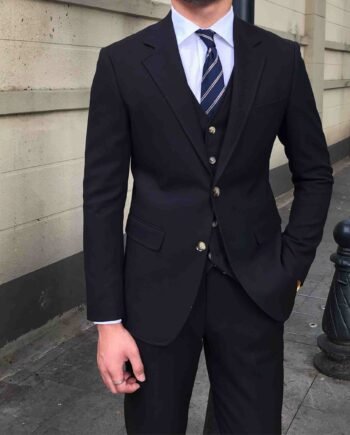 Men's Slim-fitting Suit Three-piece Suit Versatile Casual