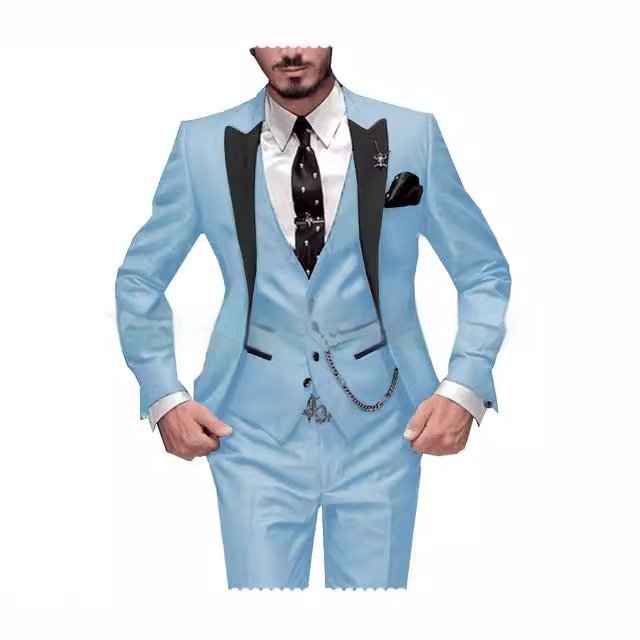 Black Collar Color Blocked Three Piece Set