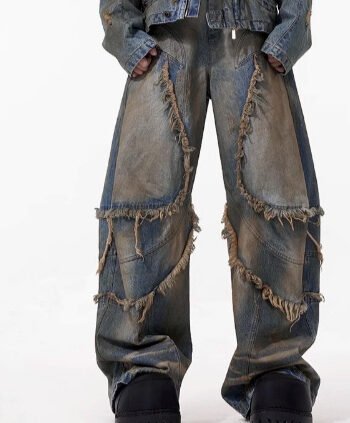 American-style Distressed Machete Jeans