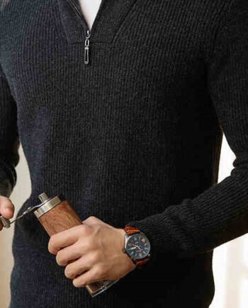 Half-height Zip Turtleneck Sweater Men's Long Sleeve