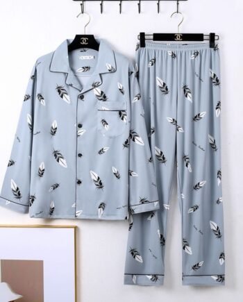 Pajamas Men's Spring And Autumn Long-sleeved Homewear Suit