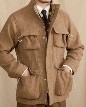 Men's Wool Coat With Stand-Up Collar Retro-Style Heavyweight Warm Jacket