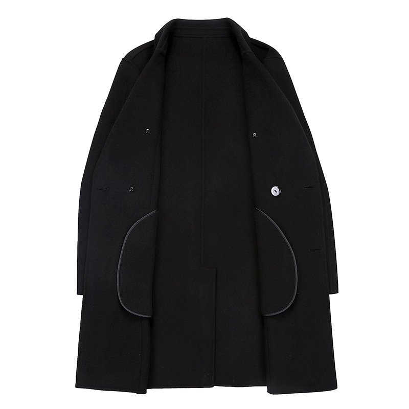 Over-the-knee double-breasted slim-fitting cloth