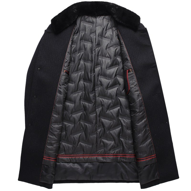 Thick mink wool woolen coat