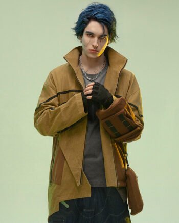 Asymmetric Medium And Long Sandstone Wind Coat