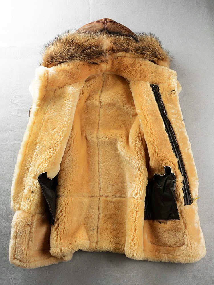 Multi-pocket Thick Long-haired Fur Leather Coat
