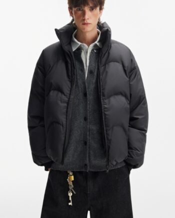 Stand Collar High Fill Down Jacket For Men, Winter Thickened Warmth