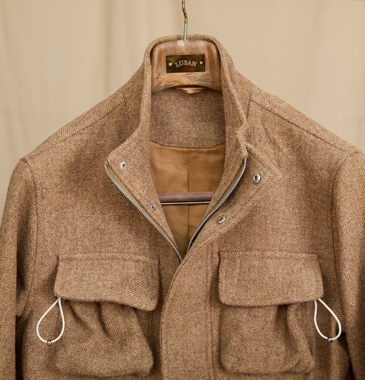 Men's Wool Coat With Stand-Up Collar Retro-Style Heavyweight Warm Jacket