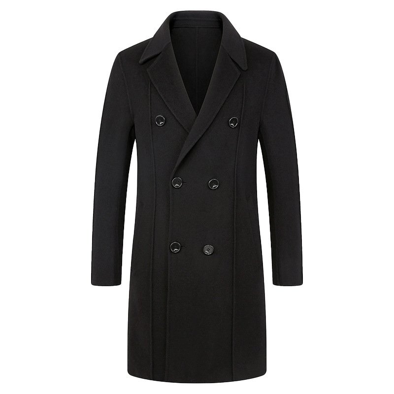 Over-the-knee double-breasted slim-fitting cloth