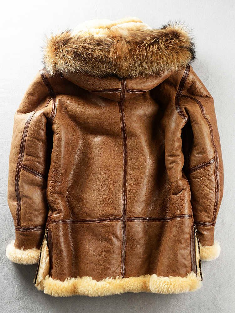 Multi-pocket Thick Long-haired Fur Leather Coat