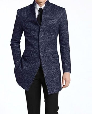 Business Casual Men's Woolen Single Breasted Coat