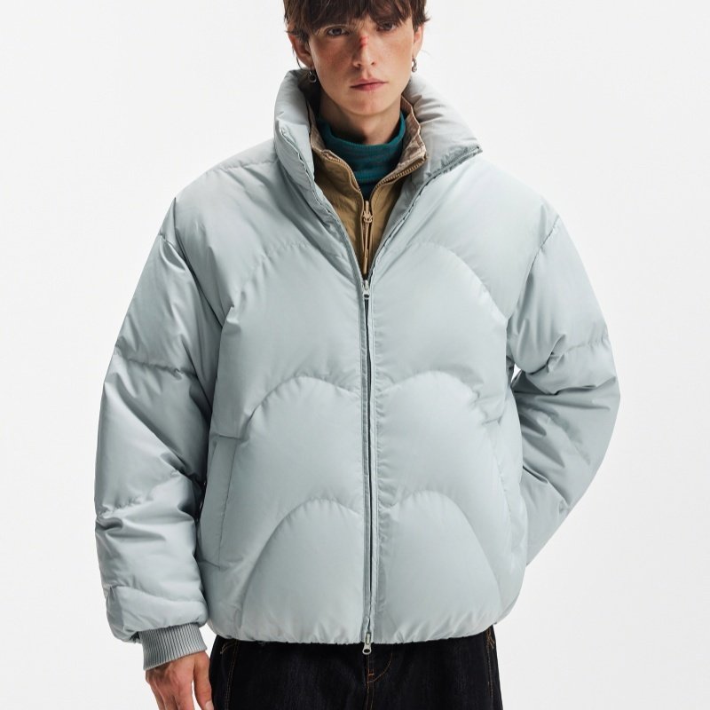 Stand Collar High Fill Down Jacket For Men, Winter Thickened Warmth