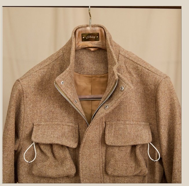 Men's Wool Coat With Stand-Up Collar Retro-Style Heavyweight Warm Jacket