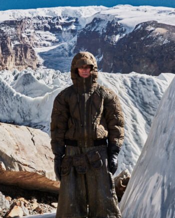 Mens Brown Cotton Padded Jacket With Dyed Yarn