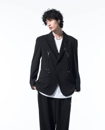 Men's Double Zip Punk Stud Blazer