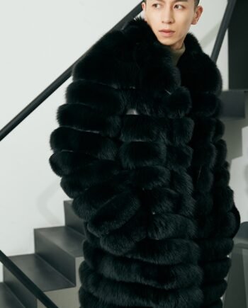 Men's Real Fur Long Fur Coat Winter