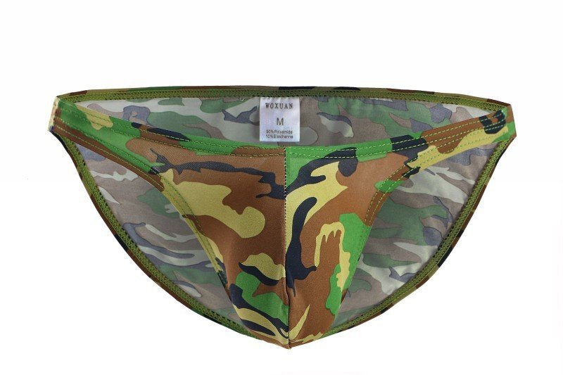 Men's Underwear Camouflage Silky High Elastic Briefs