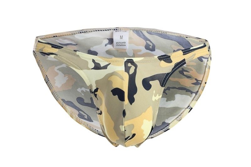 Men's Underwear Camouflage Silky High Elastic Briefs